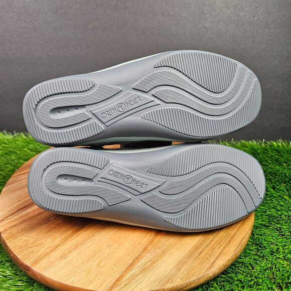 Orthofeet Womens Sanibel Mary Jane 9.5 Wide Gray Green Suede Orthotic Shoes 895 - Picture 10 of 11